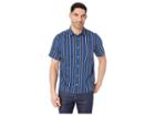 Calvin Klein Jeans Gradient Stripe Short Sleeve Shirt (estate Blue) Men's Clothing