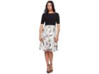 Adrianna Papell Jersey And Printed Burnout Dress (black Multi) Women's Dress