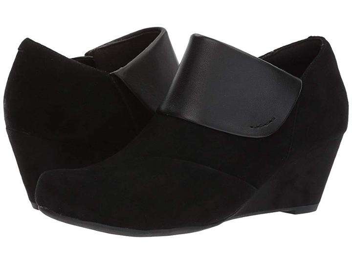 Clarks Flores Dahlia (black Suede/leather Combi) Women's Shoes