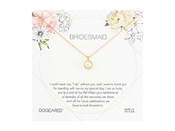 Dogeared Bridesmaid Flower Card Large Bezel Pearl Pendant Necklace (gold Dipped) Necklace