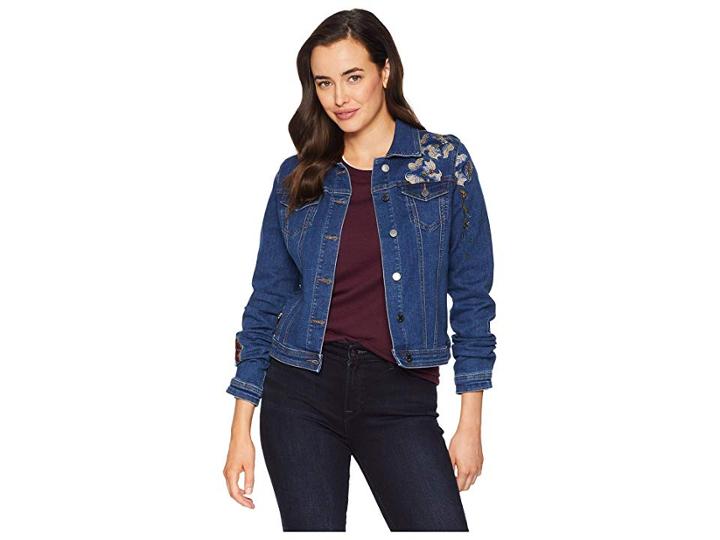 Fdj French Dressing Jeans Embroidered Denim Jacket (indigo) Women's Coat