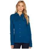 Royal Robbins Merinolux Traveler Long Sleeve (poseidon) Women's Long Sleeve Button Up