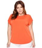 Michael Michael Kors Plus Size Metal Ball Chain Short Sleeve Tee (mandarin) Women's T Shirt