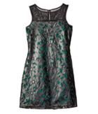Us Angels Pleather Lace Sleeveless Illusion A-line Dress (big Kids) (forest) Girl's Dress