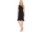 Calvin Klein Soft Crepe Ruffle Hem Dress (black) Women's Dress