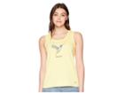 Life Is Good Beautiful Hummingbird Sleeveless Crusher Tee (happy Yellow) Women's Sleeveless