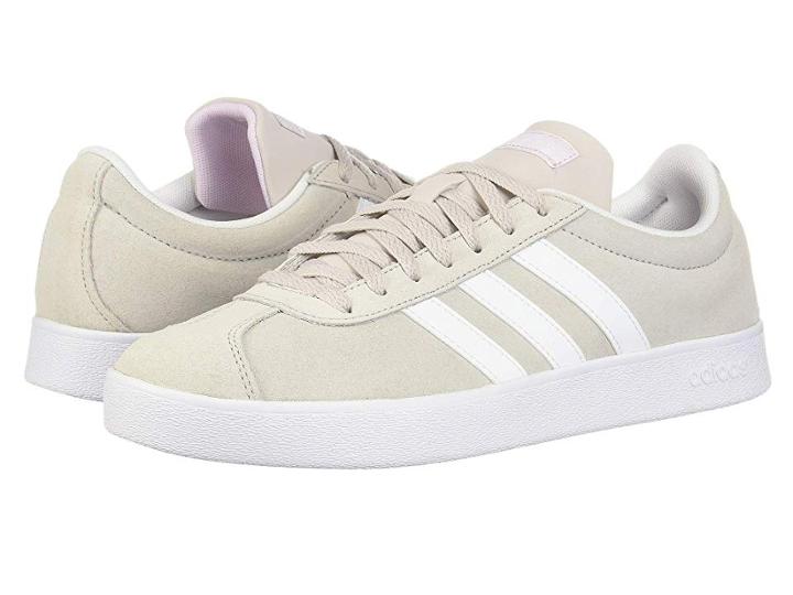 Adidas Vl Court 2.0 (chalk Pearl S18/footwear White/aero Pink S18) Women's Shoes