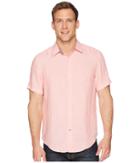 Nautica Short Sleeve Solid Linen Shirt (pale Coral) Men's T Shirt