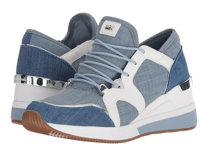 Michael Michael Kors Liv Trainer (washed Denim) Women's Shoes