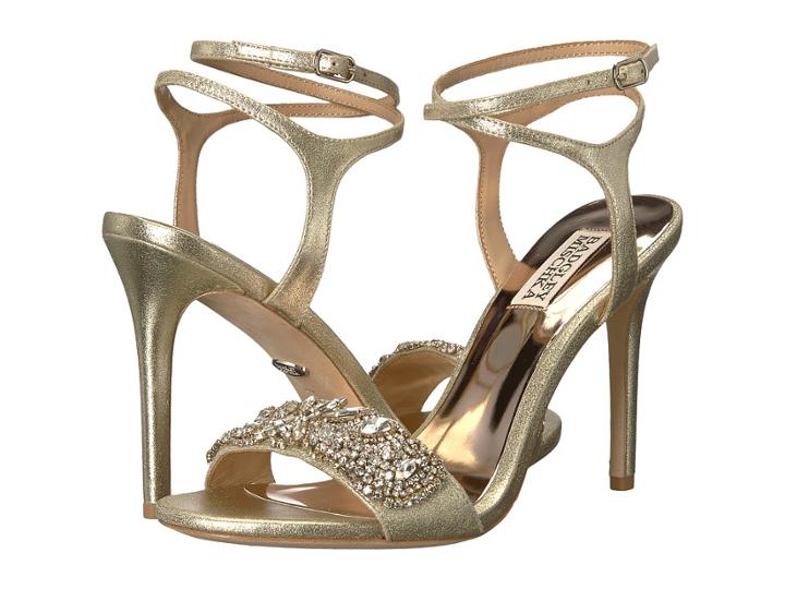 Badgley Mischka Hailey (platino Metallic Suede) High Heels