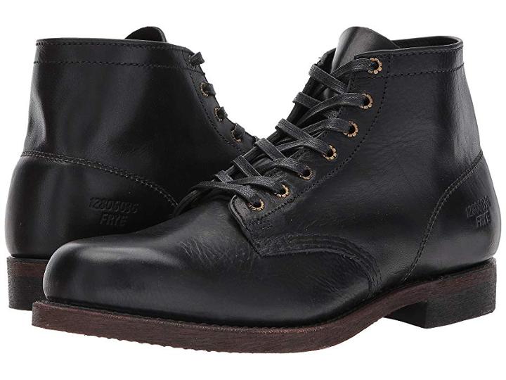 Frye Prison Boot (black Full Grain Pull Up) Men's Lace-up Boots