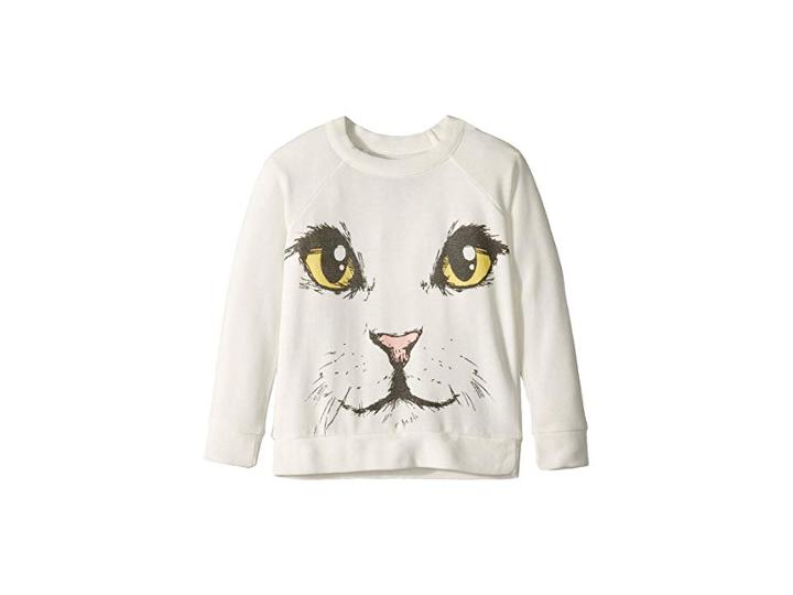 Chaser Kids Extra Soft Kitty Face Pullover Sweater (toddler/little Kids) (cream) Girl's Sweater