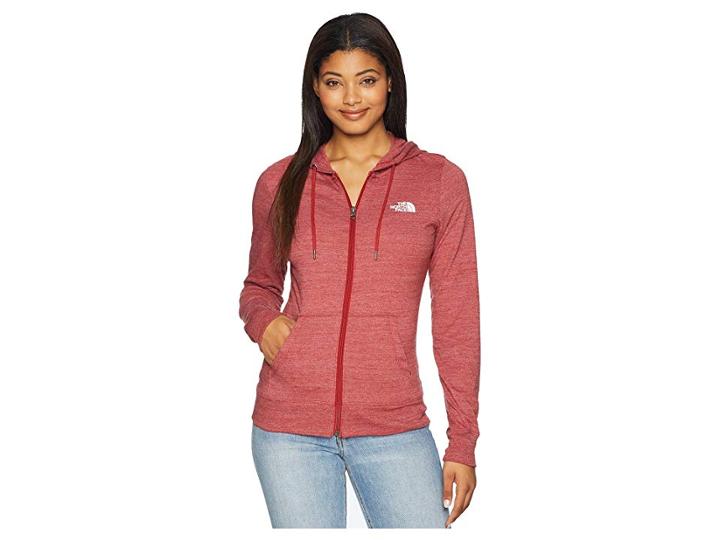The North Face Americana Full Zip Hoodie (cardinal Red Heather) Women's Sweatshirt