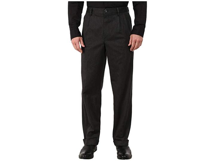 Dockers Comfort Khaki Stretch Relaxed Fit Pleated (dark Charcoal Heather) Men's Casual Pants