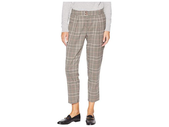 Ellen Tracy Pleat Front Trousers (retro Glen Plaid) Women's Casual Pants