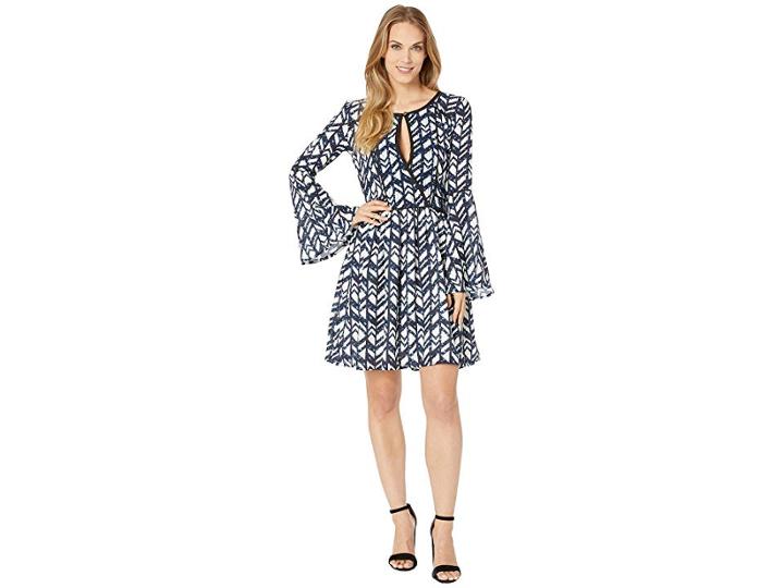 Rock And Roll Cowgirl Bell Sleeve Dress D4-7252 (navy) Women's Dress