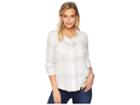 Lucky Brand Button Side Plaid Shirt (white Multi) Women's Clothing