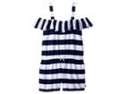 Tommy Hilfiger Kids Rugby Stripe Romper (big Kids) (flag Blue) Girl's Jumpsuit & Rompers One Piece