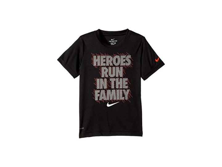 Nike Kids Optical Heroes Dri-fit Tee (little Kids) (black Denim/ice Blue) Boy's T Shirt