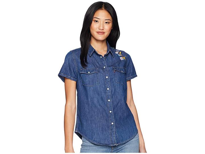 Levi's(r) Womens Larissa Short Sleeve Western (goodfish) Women's Short Sleeve Pullover