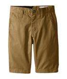 Volcom Kids Frickin Chino Shorts (toddler/little Kids) (dark Khaki) Boy's Shorts