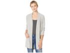 Mod-o-doc Heathered Stripe Sweater Raglan Sleeve Cardigan (grey) Women's Sweater