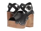 The Kooples Wood Heel Leather Sandal (black) Women's Sandals
