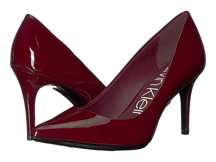Calvin Klein Gayle Pump (bordeaux Patent) High Heels