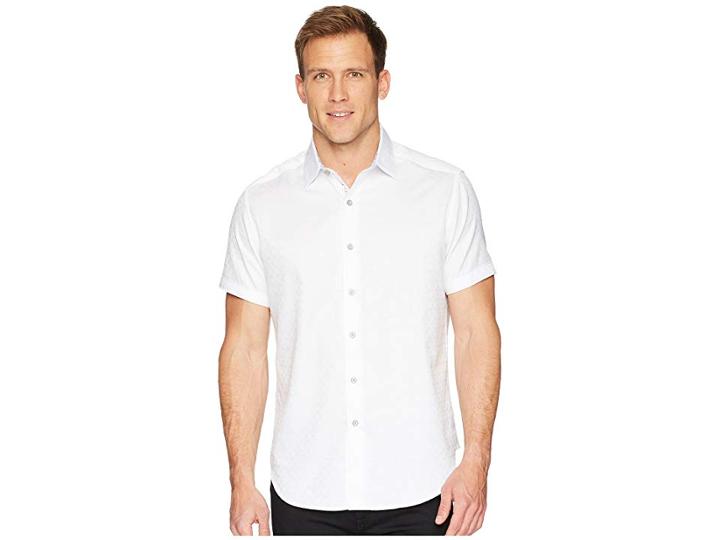 Robert Graham Diamante Short Sleeve Sports Shirt (white) Men's Clothing