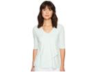Mod-o-doc Supreme Jersey Elbow Sleeve Tee With Angled Overlay (light Clover) Women's T Shirt