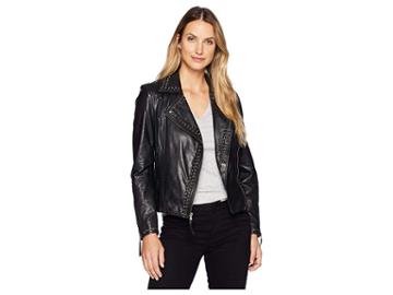 Scully Rachelle Studded Ladies Saturday Night Ladies Leather Jacket (black) Women's Coat