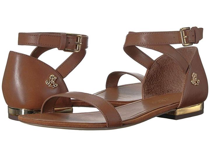 Lauren Ralph Lauren Davison (deep Saddle Tan Signature Burnished Calf) Women's  Shoes