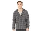 Quiksilver Snap Up Hooded Flannel (medium Grey Heather) Men's Clothing