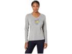 Life Is Good Peace Cat And Dog Crusher Long Sleeve Vee (heather Gray) Women's T Shirt