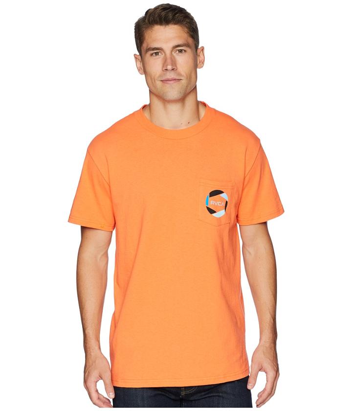 Rvca Big Network Short Sleeve (dirty Orange) Men's Clothing