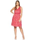 U.s. Polo Assn. Floral V-neck Dress (teaberry) Women's Dress