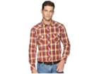 Rock And Roll Cowboy Long Sleeve Snap Plaid B2s6035 (coral) Men's Clothing