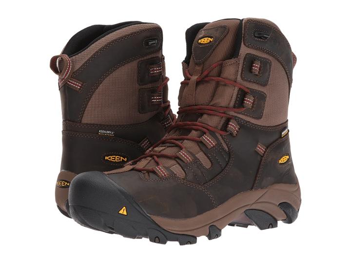 Keen Utility Detroit 8 Soft Toe Waterproof (dark Earth/burnt Henna) Men's Work Boots