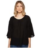 B Collection By Bobeau Flare Sleeve Blouse (black) Women's Blouse