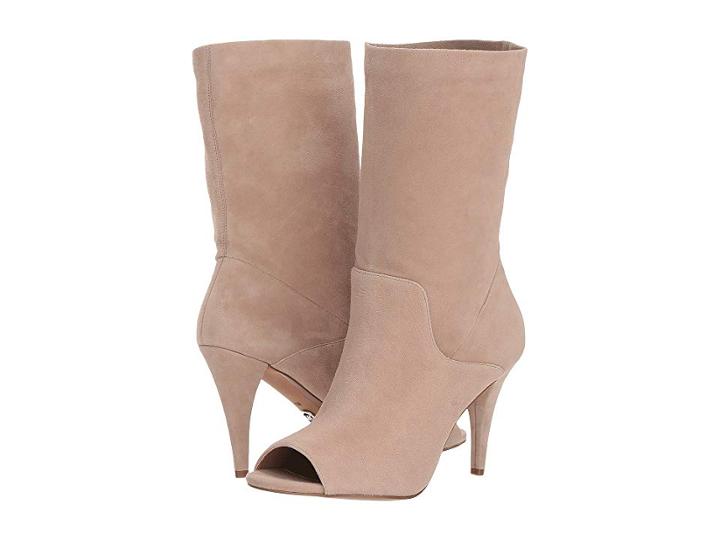 Michael Michael Kors Elaine Open Toe Bootie (truffle Kid Suede) Women's Boots