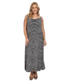 Calvin Klein Plus Plus Size Maxi Dress W/ Hardware (black Stripe) Women's Dress