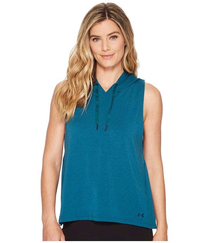 Under Armour Modal Terry Vest Hoodie (tourmaline Teal/tonal) Women's Vest