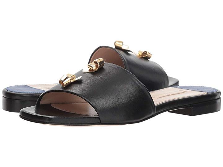 Stuart Weitzman Microknot Slide (nero Reims) Women's Shoes