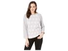 Jag Jeans Lana Lace Overlay Sweatshirt (heather Grey) Women's Clothing