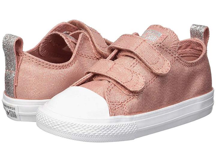 Converse Kids Chuck Taylor(r) All Star(r) 2v Ox (infant/toddler) (rust Pink/rust Pink/white) Girls Shoes