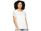 Calvin Klein Short Sleeve Lace Top (soft White) Women's Clothing