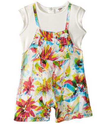 Junior Gaultier Floral Romper With Purple Top (infant) (multicolor) Girl's Jumpsuit & Rompers One Piece
