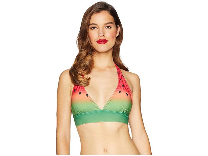 Unique Vintage Lulu Halter Top (watermelon Ombre) Women's Swimwear