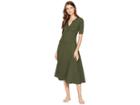 Lauren Ralph Lauren Cotton Fit-and-flare Dress (admiral Green) Women's Dress