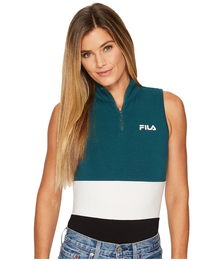 Fila Bianca Bodysuit (deep Teal/black/gardenia) Women's Jumpsuit & Rompers One Piece